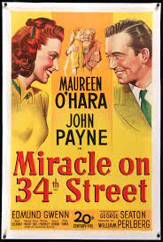 Miracle On 34th Street 1947 In 2021 Miracle On 34th Street Vintage Movies Classic Movie Posters