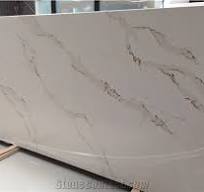 New Style Calacatta White Vein Rock Artificial Quartz Slab