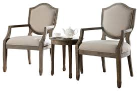 Shop for 3 piece dining set in dining room sets. Kourtney Accent Arm Chair And Table Set Antique Style Natural 3 Piece Set Farmhouse Living Room Furniture Sets By Furniture Import Export Inc