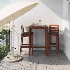 Buy ikea bar table, white, white 6204.82623.222: Applaro Bar Table Outdoor Brown Stained Ikea
