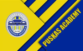 Team profile page of puskás akadémia fc with squad, recent matches, team details and more. Download Wallpapers Puskas Academy Fc Logo Material Design 4k Yellow Blue Abstraction Hungarian Football Club Emblem Felcoute Hungary Otp Bank Liga Football Nemzeti Bajnoksag For Desktop Free Pictures For Desktop Free