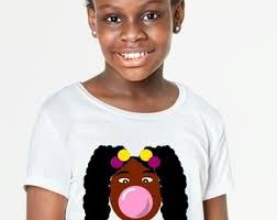 Little BLACK GIRL Popping Bubble GUM Svg Melanin Poppin Svg Black Girl With  Barrettes Svg Little Black Kids Clipart