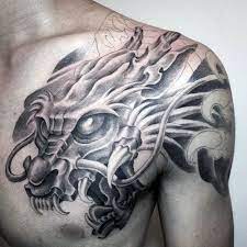 Awesome Dragon Tattoo On Shoulder And Chest Dragon Tattoos For Men Dragon Head Tattoo Tattoos For Guys