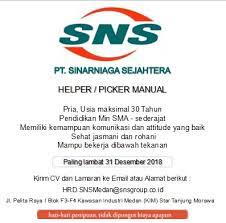 Our client, pt medisafe technologies based in tanjung morawa medan is indonesia's largest manufacturers and exporters of medical exam and surgical gloves. Lowongan Kerja Medan Terbaru Di Pt Sinar Niaga Sejahtera Medanloker Com Lowongan Kerja Medan