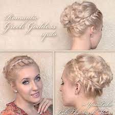 Greek Goddess Hairstyle Romantic Braided Updo With Curls For Medium Long Hair From Tutorial Https Www Greek Goddess Hairstyles Goddess Hairstyles Hairstyle