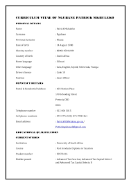 Curriculum vitae mark taylor address: Ngubane Pm S Cv 1 Professional Accountant South Africa