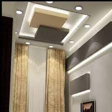 In order not to lower the entire ceiling. Two Layered False Ceiling With Circular Focus Lights For Small Roomfalse Ceiling Design Freshhomez