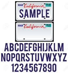 Are license plates typefaces available as digital fonts? License Plate California Royalty Free Cliparts Vectors And Stock Illustration Image 27564585