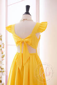 Gelbe kleider für den perfekten sommerlook von zalando schweiz. Gelbes Kleid Gelb Brautjungfernkleider Zitronengelb Kleid Gelb Partei Kleid Gelb Sommerkleid Bogen Zuruck Kleid Gel Kleider Cocktailkleid Brautjungfern Kleider