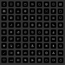 83 Black Ios 14 App Icons Dark Mode Widget Ios 14 Cover Etsy Ios Icon App Icon Ios App Icon