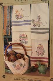 Easter Tea Towels Hand Embroidery Patterns Bird Brain Design Tea Towels Embroidery Easter Embroidery Bird Brain Designs