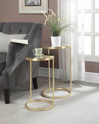 2 Piece End Table Set Wayfair For The Home Mirrored End Table End Table Sets Nesting End Tables