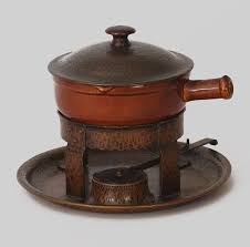 Gustav Stickley Chafing Set Model No 369 C 1909 1916 Copper Fumed Oak Handle 13 In Diamet Arts And Crafts Furniture Craftsman Style Bungalow Craftsman