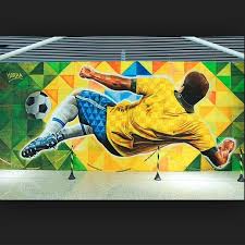 work by kobrastreetart brasilia brazil photo from caixa kobra graffiti artgraffiti brasil urbanart air football art soccer art sports graphic design