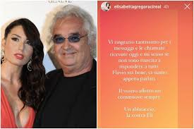 Currently, flavio is married to wonderbra model elisabetta gregoraci, and the couple shares a kid named nice. Elisabetta Gregoraci Sul Ricovero Di Flavio Briatore Sta Bene Il Vostro Affetto Mi Commuove