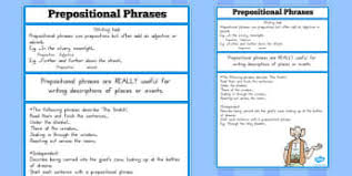 The first type of prepositional phrase modifies a noun. What Is A Prepositional Phrase Answered Twinkl Teaching Wiki