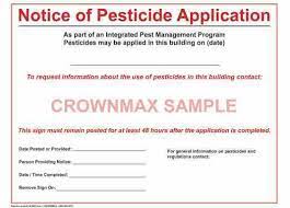 69(1) of the public health and wellbeing regulations 2019 and s. 2651 Notice Of Pesticide Application Crownmax Com