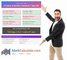Online Age Calculator | Age Calculator - Markcalculate
