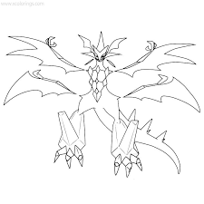 Pokemon drawing pages at getdrawings free download. Pokemon Ultra Necrozma Coloring Pages Xcolorings Com