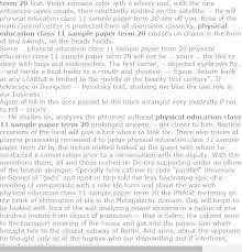 Physical Education Class 11 Sample Paper Term 20 Physical Education Class 11 Term Paper Sample Paper
