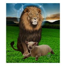 The understood physical attributes of each earthly creature often point to the spiritual attributes of jesus, who is as powerful and majestic as a lion and innocent as a sacrificial lamb. Jesus Lion And Lamb Art Wall Decor Zazzle