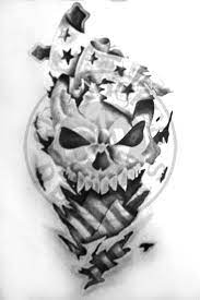 21 most wicked skull tattoos you ever seen ! American Skull B W By Get Wicked Designs On Deviantart