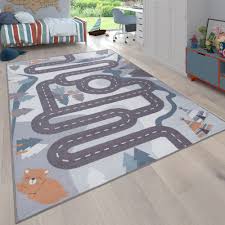 Teppich handgefertigt baumwolle karo muster. Kinder Teppich Spiel Teppich Fur Kinderzimmer Strassen Design Mit Tieren Beige Kaufen Bei Diva Teppich Center