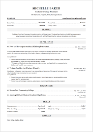Chronological resumes tend to be the most preferable format with traditional employers, while startups and edgier companies will would love to see something for a 2 pager cv in future. Food And Beverage Attendant Resume Sample Template Example Cv Resume Beverages Engineering Internships