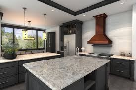 A Beautiful Kitchen Remodel With A Copper Range Hood Gray Cabinets And Granite Countertops Repin If You Range Hood Stainless Range Hood Wall Mount Range Hood