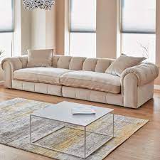 In our wide selection of fabric sofas, you can find a fit for any room. Alexander James Cecile Oracle Cream Velvet 4 Seater Split Sofa