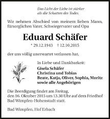 See 2 tips from 22 visitors to zahnarzt eduard schäfer. Traueranzeigen Von Eduard Schafer Www Trauerundgedenken De