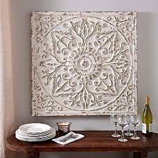 Aria Distressed Cream Embossed Metal Tile Kirklands Metal Tree Wall Art Decor Outdoor Wall Decor