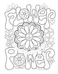 Peace sign low ink pages symbol and icon coloring pages printables note. 70s Flower Power Groovy Coloring Pages Flowers Power Photos