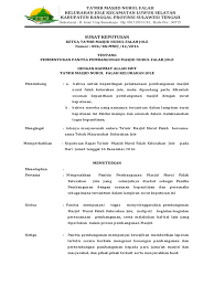 Tetapi saya sarankan untuk melampirkan juga ketiga bagian tersebut dalam surat undangan panitia. Sk Panitia Pembangunan Masjid