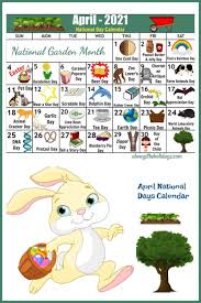 Additionally, you will find all major holidays already labelled for you, including easter sunday, easter monday, and tax day. April National Day Calendar Free Printable 2021