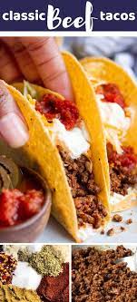 Best Classic Ground Beef Tacos Recipe Tacos Beef Ground Beef Tacos Taco Recipes Ground Beef