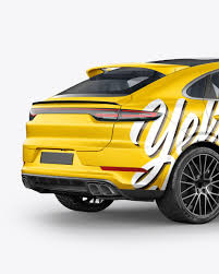 Download Coupe Crossover Suv Mockup Back Half Side View In Vehicle Mockups On Yellow Images Object Mockups Yellowimages Mockups