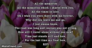 All The Memories Funeral Poem