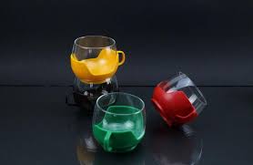 Vintage 10 Pieces Melitta Glass Cups Plastic Isolation Set Colorful Colors Tea Coffee Cups Removable Glasses 70s Glass Cup Cup 10 Things