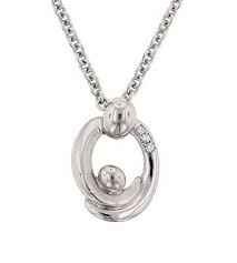 Silver Mothers Embrace Diamond Necklace Necklace Mother Jewelry Silver
