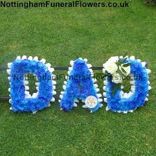 With over 10 years of experience in floristry, their passionate staff and team of florists design and handcraft funeral arrangements with thought and care. Dad Named Tribute Coloured Funeral Flowers Nottingham