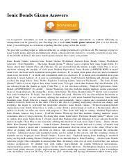 Start studying ionic bonds gizmo. Ionic Bonds Gizmo Answers Pdf Ionic Bonds Gizmo Answers Recognizing The Artifice Ways To Acquire This Book Ionic Bonds Gizmo Answers Is Additionally Course Hero