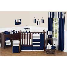 Navy and grey nursery inspiration | buffalo plaid crib bedding. Sweet Jojo Designs Navy And Grey Stripe Crib Bedding Collection Bed Bath And Beyond Canada