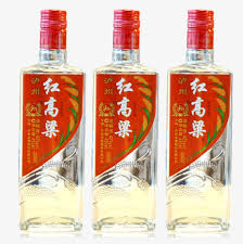 붉은 고량주 와인병 주류