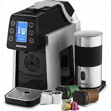 It is a smart coffee maker that delivers the perfect crema for larger cups of coffee. Coffee Machine Gourmia Gcm5000 One Touch Multi Capsule Coffee Machine Compatible With Nespresso And K Cup Pods Adjustable Temperature Cup Size Digital Display Demi Shot Glass Tray