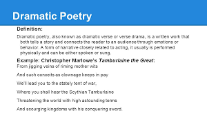 It refers to the dramatic genre of poetry. Literary Terms Poetry Ppt Video Online Download