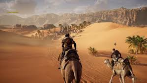 It appears to be a cross between a chocobo and a camel, as it has the chocobo's head and tail feathers, but a camel's body and legs. Assassin S Creed Origins Review In Progress Climb Like An Egyptian Pc World