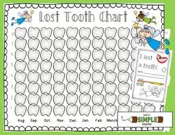 lost tooth chart and graph for the whole school year