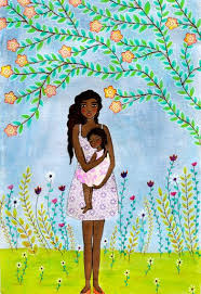 Mother And Child Painting Nursery Wall Art Dark Skin Etsy Mother And Child Painting Mother Painting Mother Daughter Art