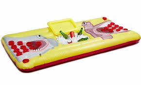 Kenley Beer Pong Pool Float Inflatable Floating Table With Cooler And Holes Floating Picnic Table Picnic Table Floating Table